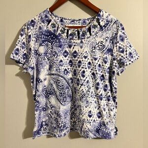 Alfred Dunner Paisley Short Sleeve Top